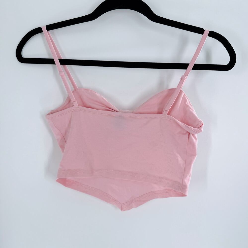 Women’s Pink Sweetheart Bow Crop Top with Soft Point Hem Size XS - Picture 4 of 4